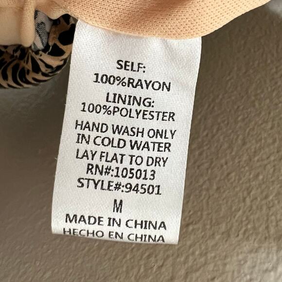 Savanna Jane Shift Dress w Pockets Medium Leopard Embroidered Floral Mini Animal - Picture 10 of 11